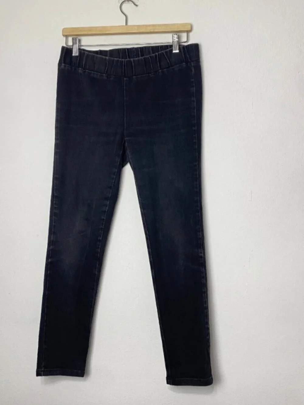 Soft Surroundings Black Denim Elastic Waist Pull-On Skinny Jeans Small Petite
